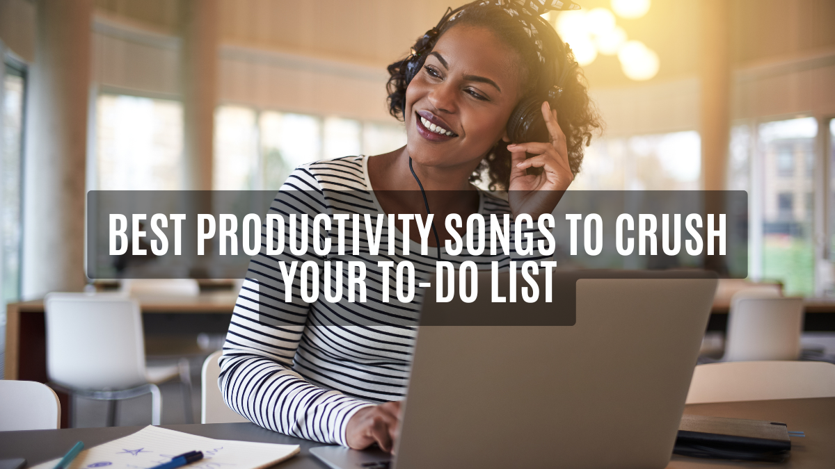 best productivity songs, woman over 40 listening to music, ihearthatgirl.com