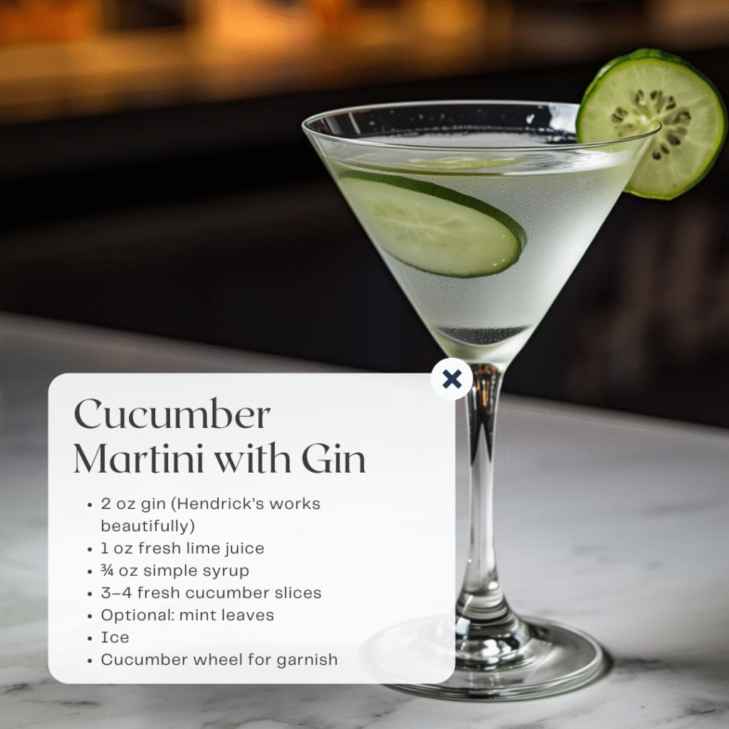 cucumber martini recipe with gin