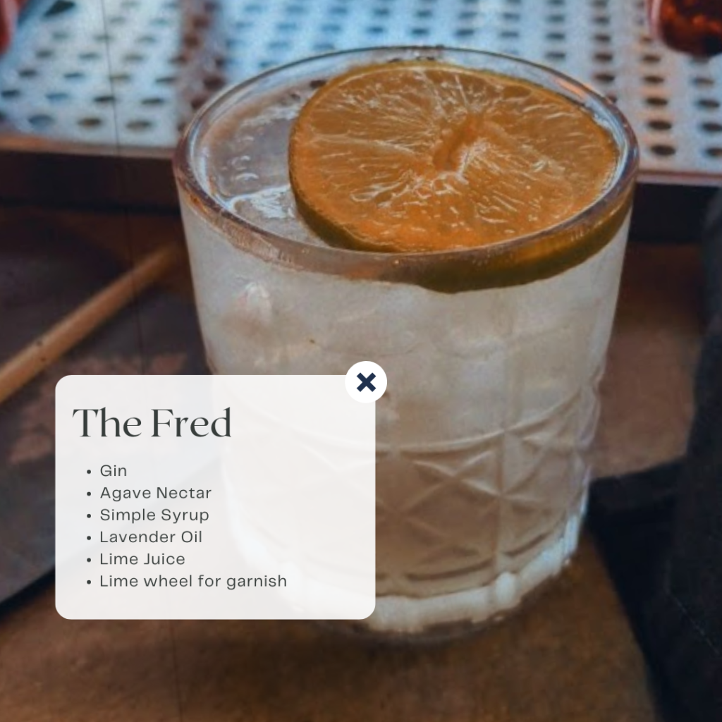 The Fred gin cocktail recipe card